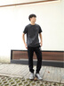 C'N'C【七夕禮物】CNC秋新款品牌刺繡標(biāo)章系帶運(yùn)動(dòng)束腳休閑褲長(zhǎng)褲男 黑色 31 (170/78A) 曬單實(shí)拍圖