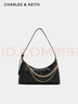 CHARLES&KEITH女包柔軟拉鏈?zhǔn)今薨檰渭绨赶掳斩Y物CK2-40782472新款 曬單實(shí)拍圖
