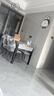 梓屋餐桌家用加厚巖板餐桌椅組合方圓兩用餐桌813#1.35米桌+101皮椅*4 曬單實(shí)拍圖