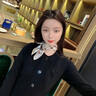 MITHAOL KUSC真絲絲巾桑蠶絲100%女士生日禮物方巾送老婆丈母娘 四方格子【心想事