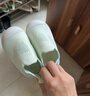 貝比寶寶學(xué)步鞋嬰兒鞋子軟底防滑夏季室內(nèi)鞋襪家居地板鞋男 淺荷綠 曬單實拍圖