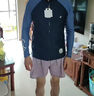 迪卡儂（DECATHLON）潛水服男泳衣溫泉沖浪服濕衣水母衣長(zhǎng)袖速干防曬 【上衣-拉鏈款】深藍(lán)拼接新款 XL 曬單實(shí)拍圖