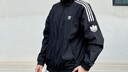 adidas休閑簡約三條紋梭織立領(lǐng)夾克外套男裝秋季阿迪達(dá)斯三葉草 黑色 (偏小，推薦買大1碼)   XL 曬單實拍圖