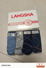 浪莎（LangSha）【32S精梳純棉】男士?jì)妊澞?條5A抑菌商務(wù)內褲純棉三角短褲男 （線(xiàn)條款）麻灰+藏青+灰藍+中藍 3XL 曬單實(shí)拍圖