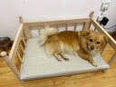 【京東快遞】北歐風(fēng)實(shí)木寵物床家用狗床貓窩大小型犬實(shí)木 進(jìn)口橡木寵物床+米白墊子 L：77*40*50cm 曬單實(shí)拍圖