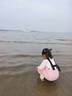 熊火兒童下水褲戶外玩水服捉魚趕海半身涉水褲背帶連體鞋防水沙灘 兒童粉色背帶褲【加厚帶口袋】 27 (鞋內(nèi)長(zhǎng)17cm) 曬單實(shí)拍圖
