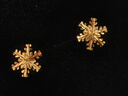 中國黃金（CHINA GOLD）雪花黃金耳釘女款足金養(yǎng)耳洞耳飾情人節(jié)情人節(jié)生日禮物送女友老婆 【今/次日達】雪花耳釘【一對】約0.8g 曬單實拍圖