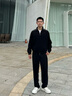 EMPORIO ARMANI/阿瑪尼官方旗艦新款男復(fù)古運(yùn)動(dòng)拉鏈開衫立領(lǐng)衛(wèi)衣夾克外套 【合身版】黑色 M (推薦：135-150斤) 曬單實(shí)拍圖
