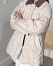 森馬（Semir）羽絨服女中長款輕薄肌理寬松2025撞色燈芯絨翻領(lǐng)冬裝109725113027 曬單實拍圖