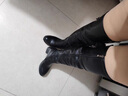 雅格羅伊過(guò)膝蓋的長(cháng)筒靴真皮的粗跟長(cháng)靴女過(guò)膝高筒靴高跟加絨皮靴大碼女靴 黑色牛皮[絨毛里] 35 曬單實(shí)拍圖