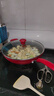 特福（Tefal）炒鍋有鈦不粘鍋家用炒菜鍋少油煙鍋32cm炒鍋佳溫紅心磁爐通用炒鍋 曬單實(shí)拍圖