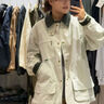 L.L.Bean..Bean優(yōu)雅獵裝復古防水防風(fēng)尼龍帆布夾克翻領(lǐng)外套男女款春秋 米白色 S 曬單實(shí)拍圖