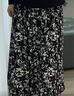 初語(yǔ)水墨印花壓褶半身裙女25春季新款高腰顯瘦遮胯中長(cháng)裙碎花裙 黑底印花 M 曬單實(shí)拍圖