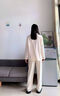 貓人純棉睡衣女士100全棉春秋季帶胸墊開(kāi)衫長(cháng)袖套裝大碼寬松家居服 清新綠 【100%純棉 免穿文胸】 L 【158-165cm/100-120斤】 曬單實(shí)拍圖