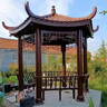 戶外仿古長廊涼亭防腐木古建涼亭實木景觀文化連廊公園庭院休閑亭 褐色 小青瓦長廊/每平方 曬單實拍圖
