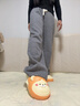 chikoku可愛(ài)卡通獅子棉拖鞋女冬季微足弓居家室內可外穿防水棉拖鞋男冬 曬單實(shí)拍圖