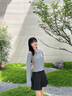 Teenie Weenie小熊女四季針織開衫2025秋新款少女感翻領舒適毛衣 灰色 S 曬單實拍圖