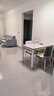 木如金鑲輕奢餐桌椅組合現代簡(jiǎn)約小戶(hù)型鋼化玻璃子吃飯家用快餐飯店出租房 白腿+黑面+白玻配4把閃電椅 120cm *寬70cm*高75cm 曬單實(shí)拍圖