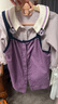 巴拉巴拉寶寶秋裝女童長(cháng)袖套裝兒童衣服背帶裙兩件套可愛(ài)活力甜美 白紫色調00317 90 曬單實(shí)拍圖
