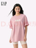 GAP男女裝2025夏季新款純棉泡泡膠印logo短袖T恤多色上衣729127 粉色 S (165/88A) 亞洲尺碼 曬單實拍圖