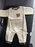 婧麒（JOYNCLEON）嬰兒保暖連體衣秋冬季寶寶夾棉衣服哈衣新生兒空氣棉睡衣爬服 斜開麻花小熊 80cm 曬單實(shí)拍圖