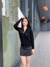 NAOTIEA意大利小帆船長(cháng)袖V領(lǐng)針織衫上衣女2025年新款休閑開(kāi)衫內搭毛衣 黑色 XL （建議120-135斤） 曬單實(shí)拍圖