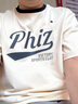哈吉斯（HAZZYS）男裝 夏季【PHIZ系列】上衣復(fù)古印花純棉寬松短袖T恤男 奶油色CR L （175/96A 48） 曬單實(shí)拍圖