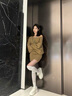 NOSSKISS高檔牛皮小白鞋女厚底增高款秋季最新款休閑百搭松糕鞋系帶板鞋 米色 【精美禮盒裝】 37 【標準碼】 曬單實拍圖
