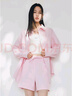 太平鳥(niǎo)25夏季新款女士夏日粉色闊形肌理感長(cháng)袖襯衫抽繩短褲組合 粉色襯衫 L 165 曬單實(shí)拍圖