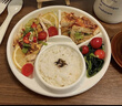 沐霓陶瓷分格餐盤(pán)減脂餐盤(pán)家用一人食早餐盤(pán)減肥飯盒定量分隔盤(pán)子 一人食分餐盤(pán)【奶茶白】 曬單實(shí)拍圖