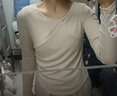 柯蘭娜不規(guī)則長袖T恤女2025秋冬新款修身顯瘦甜辣獨特別致上衣 杏色長袖 L 115-130斤 曬單實拍圖
