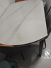 晨巢 巖板餐桌 實(shí)木餐桌椅組合現(xiàn)代簡(jiǎn)約可伸縮折疊吃飯桌子餐廳家具 黑白框架亮光雪山白-111皮椅 1.35米一桌六椅-12MM巖板厚度 曬單實(shí)拍圖