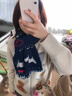 森馬（Semir）學院風針織開衫女秋冬miu系毛衣外套韓系拉鏈提花寬松慵懶風上衣 米杏色版 M 建議95-105斤 曬單實拍圖