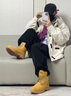 Jeep吉普情侶馬丁靴男秋新款踢不爛大黃靴戶(hù)外防滑工裝靴高幫雪地靴 金黃色/情侶四季款41 /標準皮鞋碼 曬單實(shí)拍圖