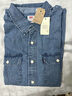 Levi's李維斯25年新款男士ins風(fēng)美式復古水洗做舊休閑牛仔襯衫 竊藍色 L 曬單實(shí)拍圖
