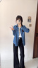 POLOWALK長袖襯衫女式2025春季新品時尚氣質(zhì)通勤寬松百搭上衣外套 牛仔藍 XL /170 曬單實拍圖