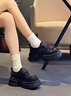 DAPHNE達芙妮女鞋厚底樂(lè )福鞋女2025夏季新款百搭黑色英倫小皮鞋增高單鞋 曬單實(shí)拍圖