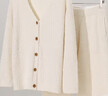 愛(ài)慕女開(kāi)衫吊帶長(cháng)褲保暖半邊絨睡衣家居服套裝AM46A452白色160 曬單實(shí)拍圖