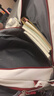 回力書包學(xué)生女新款初中生高中生大容量背包簡約雙肩包寬肩帶書包輕便 白配紅【升級款+沖天鴨掛件】 曬單實拍圖