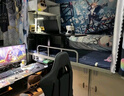木匠印記大學(xué)生宿舍床上桌學(xué)生床上電腦桌上下鋪書(shū)桌懸空桌寢室床上轉角桌 熱銷(xiāo)款：右轉[帶擋板]加厚碳纖維色120*90 曬單實(shí)拍圖