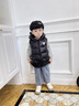 G.DUCKKIDS兒童羽絨棉馬甲2023新款男女童連帽背心中小童寶寶秋冬保暖外穿潮 藏青色 100 cm 適合身高80cm1-2歲 曬單實拍圖