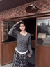 MJ STYLE撞色假兩件長(cháng)袖T恤女2025年秋裝新款韓系修身顯瘦正肩內搭打底衫 曬單實(shí)拍圖