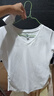 森馬（Semir）短袖t恤女短款緊身夏季圓領(lǐng)正肩上衣V領(lǐng)收腰套頭衫109324100003 曬單實拍圖
