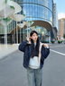 森馬（Semir）商場(chǎng)同款|森柔牛仔外套女冬季毛領(lǐng)分割oversize夾棉2025新款夾克 原色牛仔98101 S 曬單實(shí)拍圖