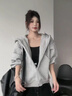 棉致美式復(fù)古小惡魔外套女春秋季2025新款高街潮流寬松連帽開(kāi)衫衛(wèi)衣 1006淺灰色【高品質(zhì)45】 L 105-125斤 曬單實(shí)拍圖