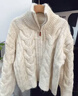 妃奧絨短款高領(lǐng)拉鏈毛衣開(kāi)衫仿 羊毛衫女秋冬新款寬松軟糯麻花針織外套 米白色 高品質(zhì)贈運費險 均碼 曬單實(shí)拍圖
