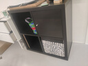 宜家（IKEA）KALLAX卡萊克擱架儲物柜收納柜家用客廳書(shū)架擱架 黑褐色帶門(mén) 曬單實(shí)拍圖