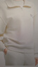 FILA斐樂(lè)半開襟男女同款衛(wèi)衣2025秋季新款情侶華夫格翻領(lǐng)女上衣 蒸汽白-IV S 165/88A/S 曬單實(shí)拍圖