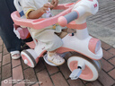 貝趣兒童三輪車(chē)1-3歲腳踏車(chē)寶寶遛娃神器嬰兒推車(chē)溜溜車(chē)三合一手推車(chē) 【安全護欄+靠背+轉向手推桿】 粉 推騎兩用0-6歲溜娃小孩自行車(chē) 曬單實(shí)拍圖