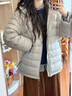 棉致連帽排骨棉服女冬季小個(gè)子新款輕薄棉衣顯瘦外套高級感羽棉襖絨服 排骨服米灰色【高品質(zhì)】 M 105-120斤 曬單實(shí)拍圖